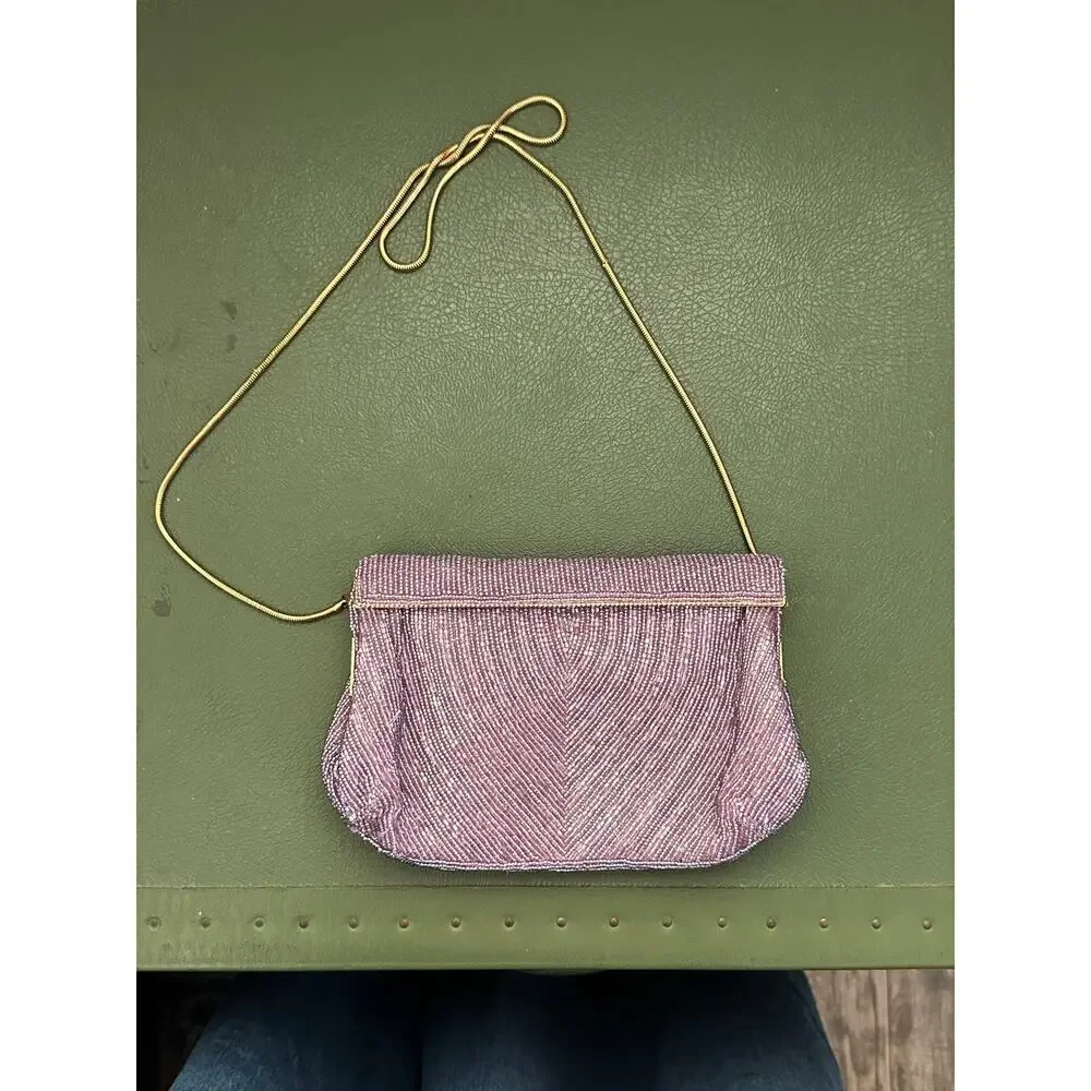 Lindsey Blake Women's Purple Rhinestone Hobo Crossbody Bag cocktail formal